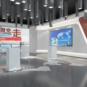 现代党建展厅3D模型下载